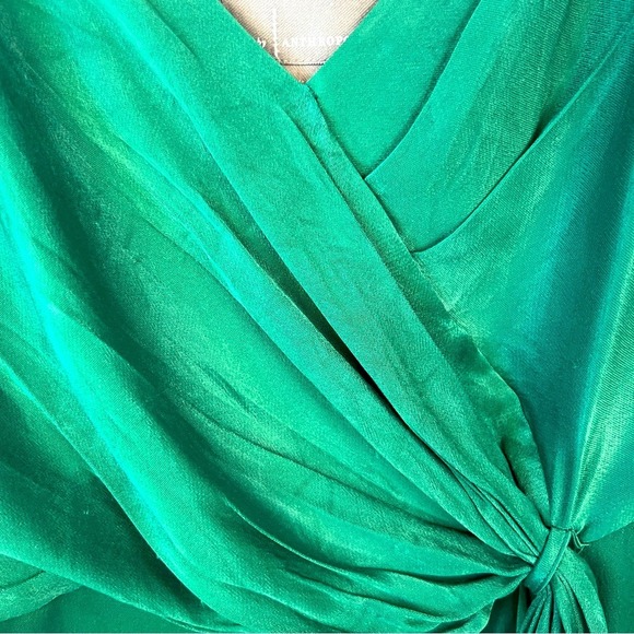 Anthropologie Giverny Midi Slip Dress Emerald Green SZ‎ 0 Wedding Guest - Picture 7 of 11